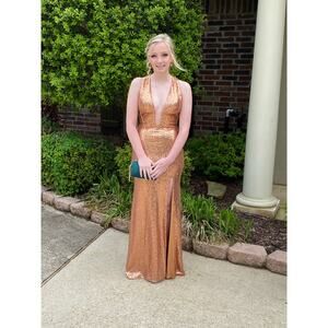 Alyce Paris Designs Gold Sequin Prom/Formal Dress | Size 2 | Excellent Condition